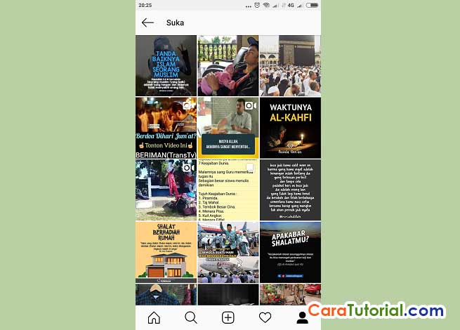 cara melihat fotodan video yang pernah kita like di instagram