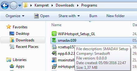 Klik dua kali pada smadav109.exe File installer smadav109 exe