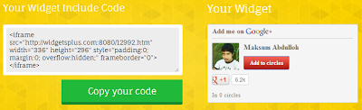 Cara membuat Widget Google Plus dan pasang di blogger