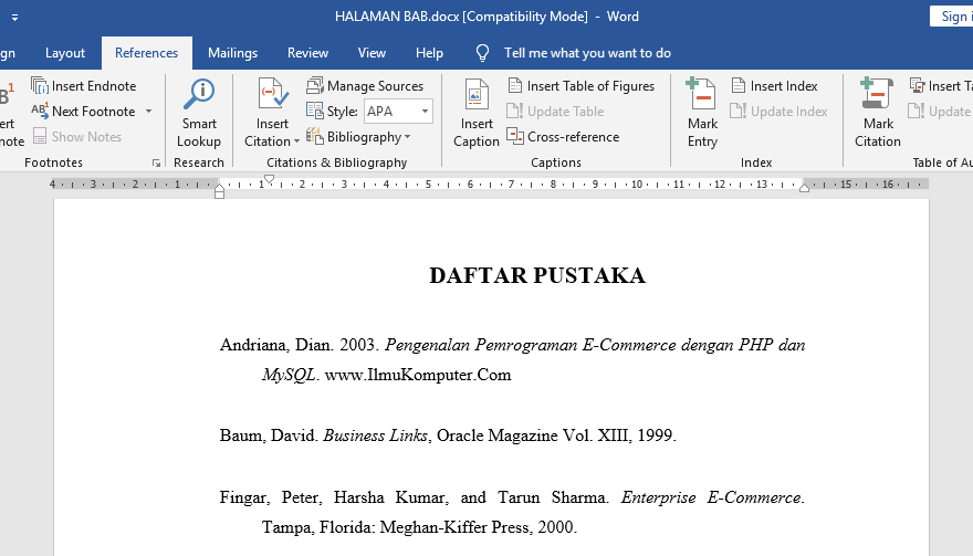 Contoh Penulisan Daftar Pustaka yang Baik dan Benar Contoh Penulisan Daftar Pustaka yang Baik dan Benar