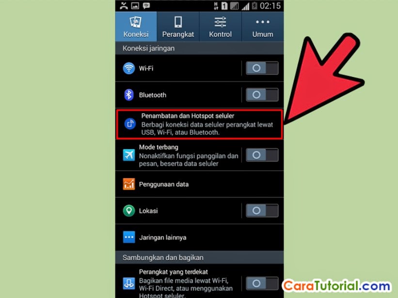 pengaturan android nirkabel dan jaringan