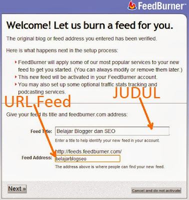 Cara Membuat dan Mendaftarkan Blog ke RSS Feedburner
