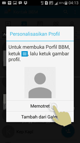 Tambahkan Foto Profil BBM Tambahkan Foto Profil BBM