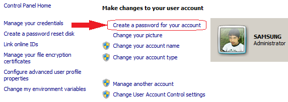 Membuat dan merubah Password user login di Windows 7