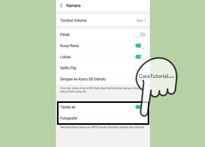 Cara Menampilkan Watermark (SHOT ON BY) di Kamera HP OPPO F9 Terbaru