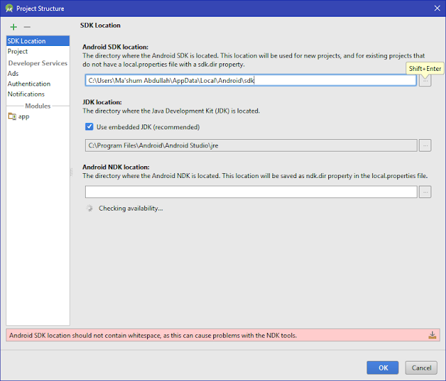 Android SDK Location Default Android SDK Location Default