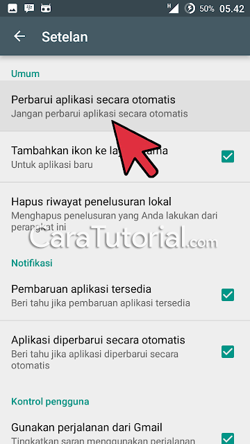 Jangan perbarui aplikasi secara otomatis Jangan perbarui aplikasi secara otomatis