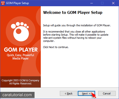 Instal GOM Player Instal GOM Player