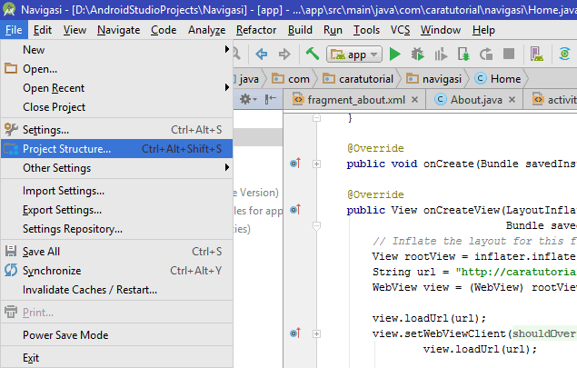 File > Project Structure... File Project Structure Android Studio