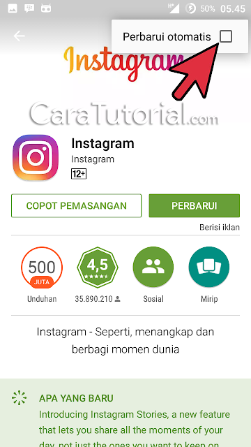 Memperbrui aplikasi tertentu secara otomatis Memperbrui aplikasi tertentu secara otomatis