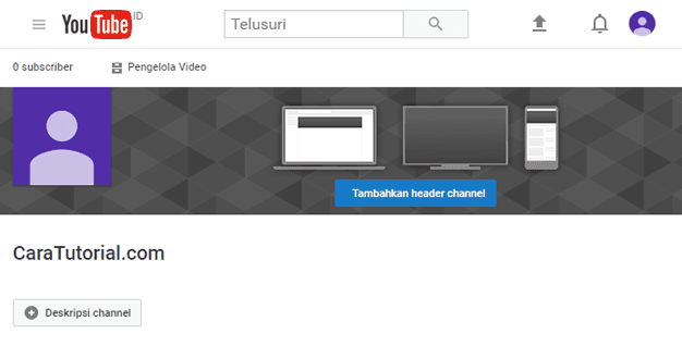 Buat Channel baru Youtube - www.caratutorial.com