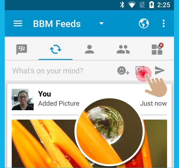 Cara Upload Foto di Status BBM for Android