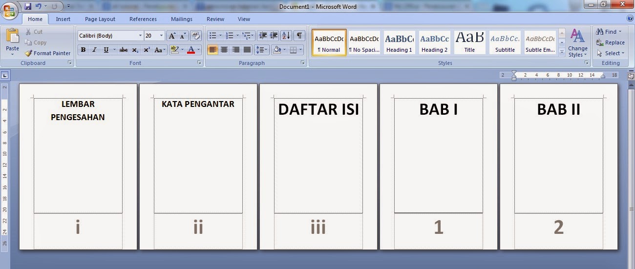 Membuat Nomor Halaman Romawi dan Angka MS Word Membuat Nomor Halaman Romawi dan Angka MS Word
