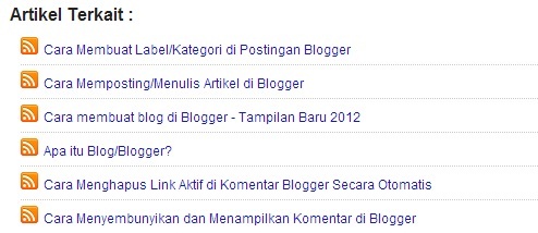 Cara Membuat/memasang Artikel Terkait di blogger