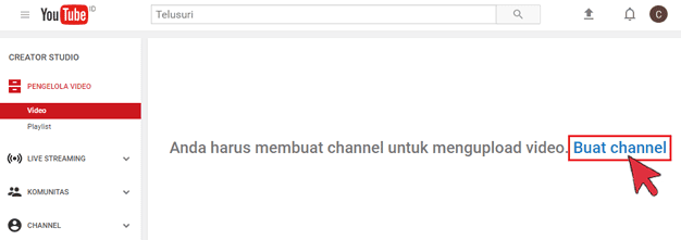 Buat Channel baru Youtube - www.caratutorial.com