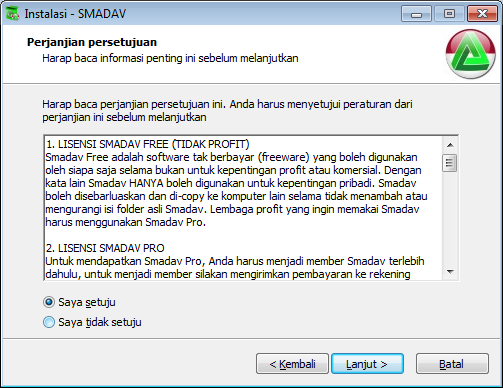 Setujui lisensi smadav Setujui lisensi smadav