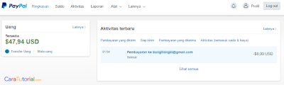 Gambar aktifitas terbaru di paypal Gambar aktifitas terbaru di paypal