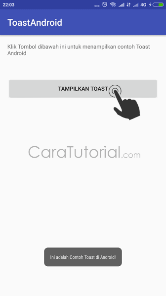 Android toast example Android toast example