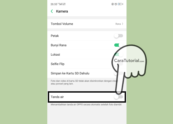 Cara Menampilkan Watermark (SHOT ON BY) di Kamera HP OPPO F9 Terbaru