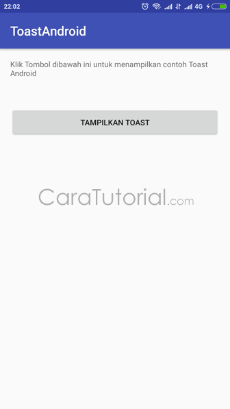 Android toast example Android toast example