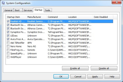 Cara disable aplikasi yang tidak dibutuhkan saat startup windows