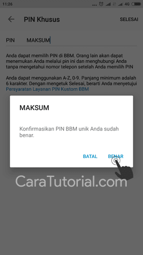 konfirmasi pin khusus konfirmasi pin khusus