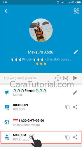 BBM Custom PIN tampil di profil BBM Custom PIN tampil di profil
