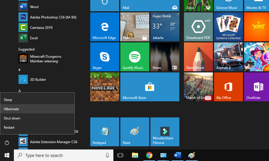 Cara Menampilkan Opsi Hibernate pada Power Menu Windows 10 Cara Menampilkan Opsi Hibernate pada Power Menu Windows 10