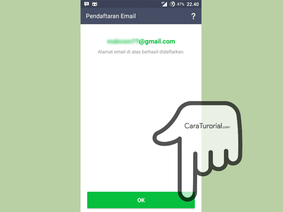 Alamat email berhasil didaftarkan ke akun LINE Alamat email berhasil didaftarkan ke akun LINE