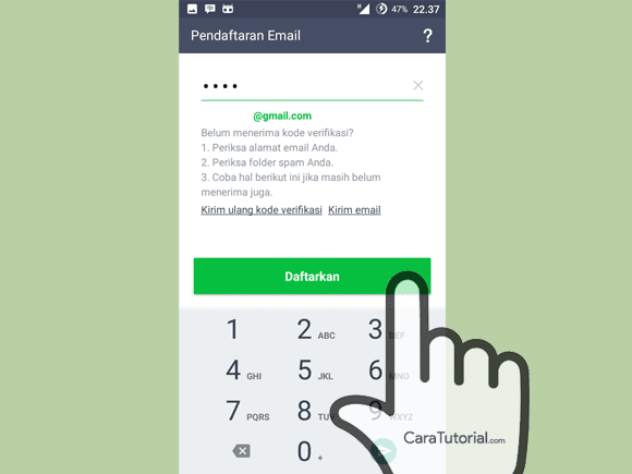 Kode verifikasi email LINE Kode verifikasi email LINE