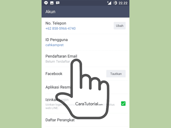 Menu Pengaturan Akun LINE Menu Pengaturan Akun LINE