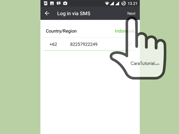 Masukkan Nomor Telepon WeChat Anda Log In via SMS Wechat