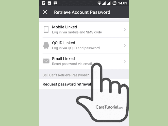 Ketuk Email Linked - Reset Password via email Reset Password via email Wechat