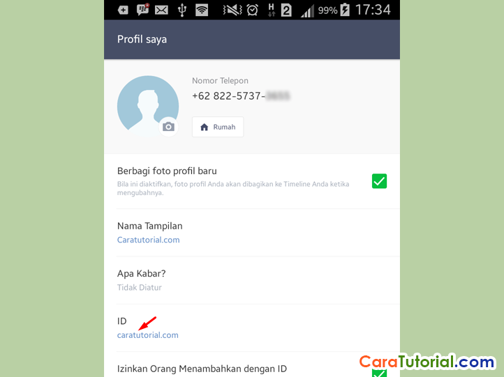 User ID LINE Messenger Caratutorial.com User ID LINE Messenger Caratutorial.com