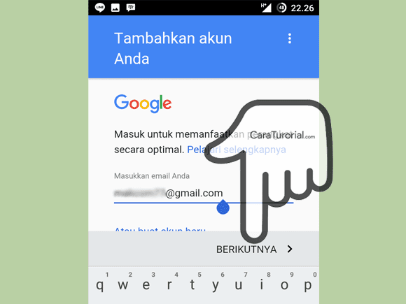 Masukkan email di Gmail Masukkan email di Gmail