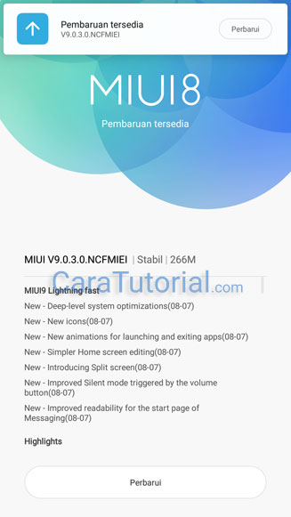 Update MIUI 9 Update MIUI 9