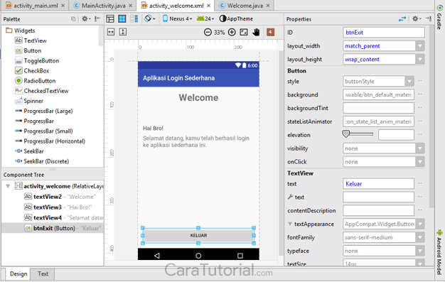 design activity_welcome.xml design activity_welcome.xml