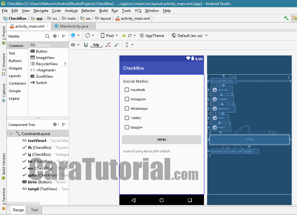 tutorial checkbox android studio example caratutorial.com tutorial checkbox android studio example caratutorial.com