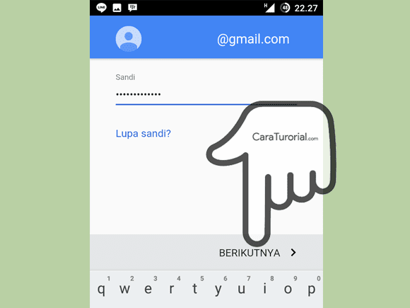 Masukkan sandi di Gmail Masukkan sandi di Gmail