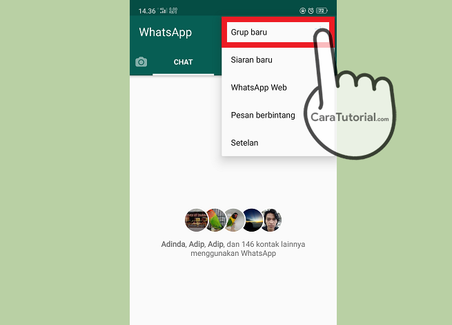 Membuat Grup baru di WhatsApp Membuat Grup baru di WhatsApp