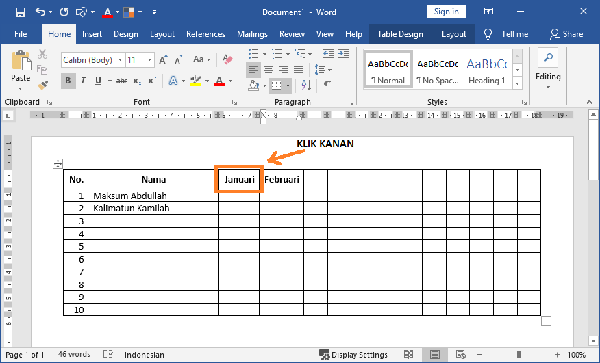Membuat Teks / Tulisan Miring Vertikal pada Judul Kolom Tabel Microsoft Office Word Membuat Teks / Tulisan Miring Vertikal pada Judul Kolom Tabel Microsoft Office Word