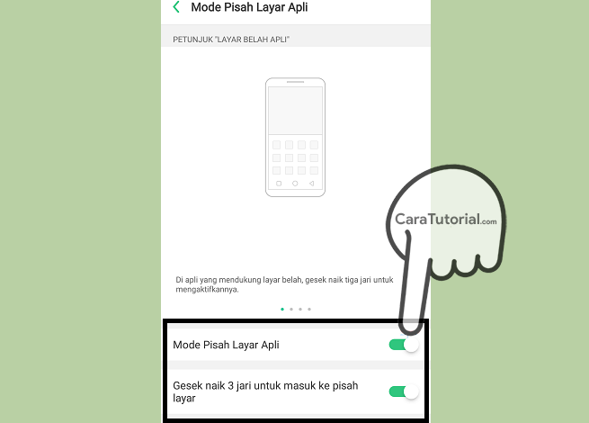 mode pisah layar aplikasi oppo enable