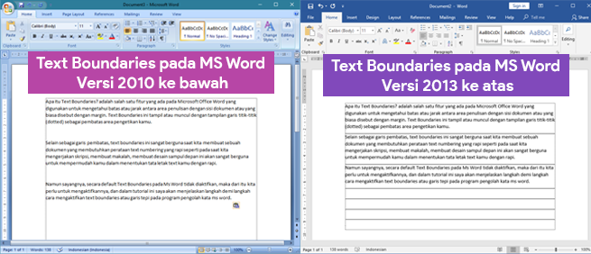 Tampilan Garis Tepi Margin (Text Boundaries) di MS Word Tampilan Garis Tepi Margin (Text Boundaries) di MS Word