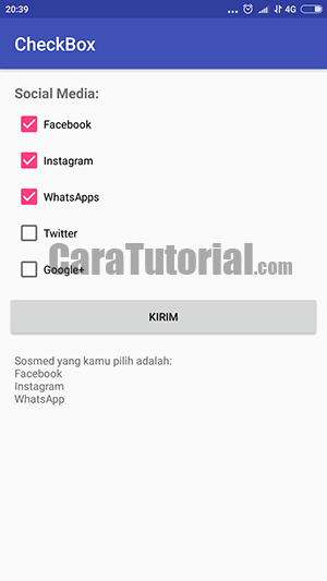 tutorial checkbox android studio example caratutorial.com tutorial checkbox android studio example caratutorial.com