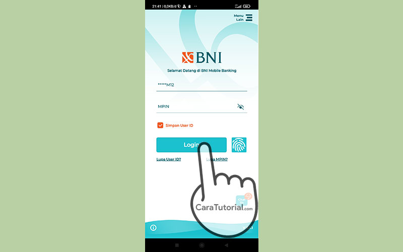 Login Aplikasi BNI Mobile Banking
