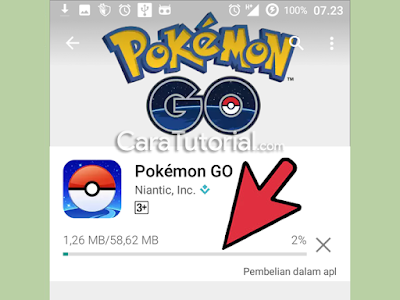 Proses install game pokemon go di googe play store