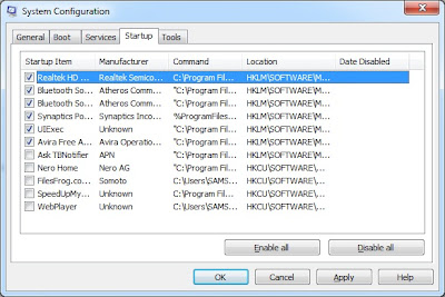 Cara disable aplikasi yang tidak dibutuhkan saat startup windows