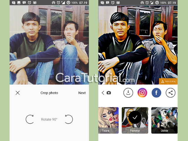 Hasil edit foto menggunakan prisma Hasil edit foto menggunakan prisma