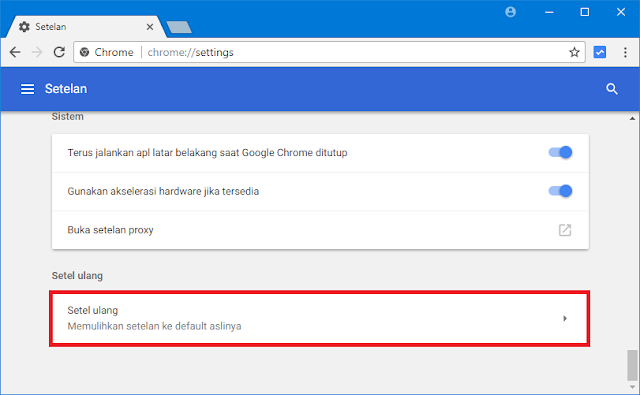 setel ulang Chrome (reset) setel ulang Chrome (reset)