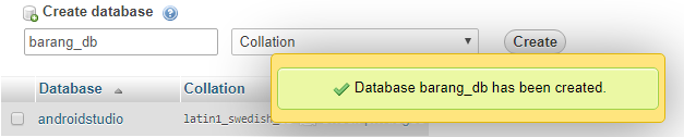 created tabel in database mysql xampp using phpmyadmin created tabel in database mysql xampp using phpmyadmin